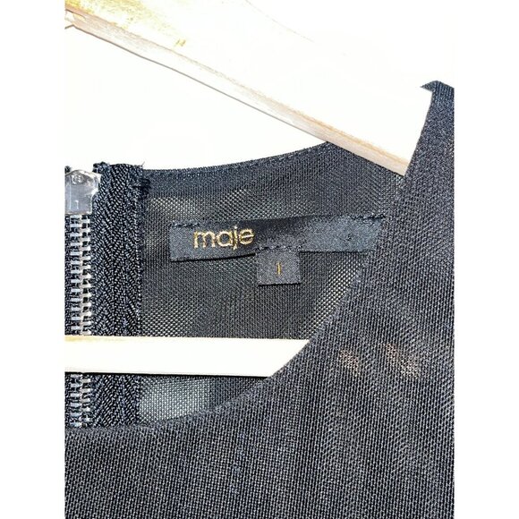 Maje Black Rimini Crochet Midi  Dress Women's Size 1 Small - Picture 7 of 12